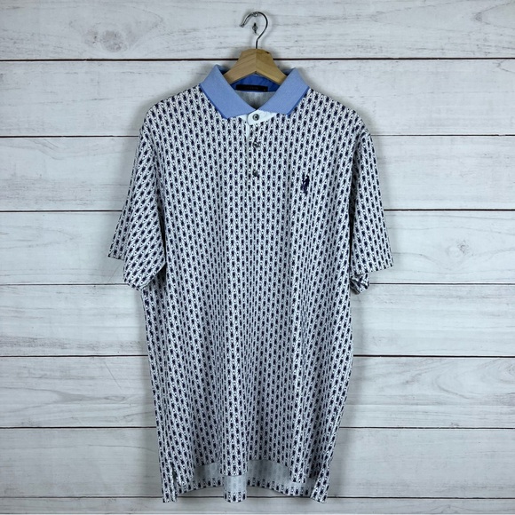 Greyson Insect Bug Print Golf Polo Shirt Large
